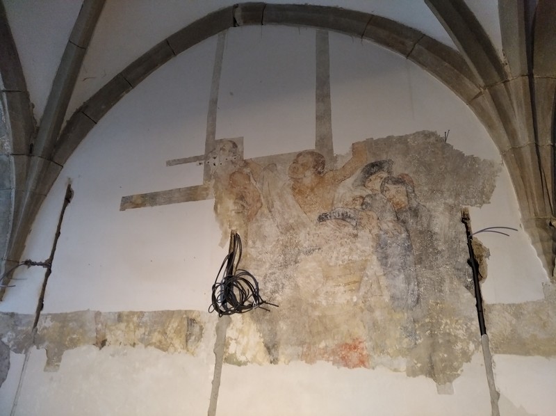 Levoča klaštor maľby v kaplnkovej sieni.