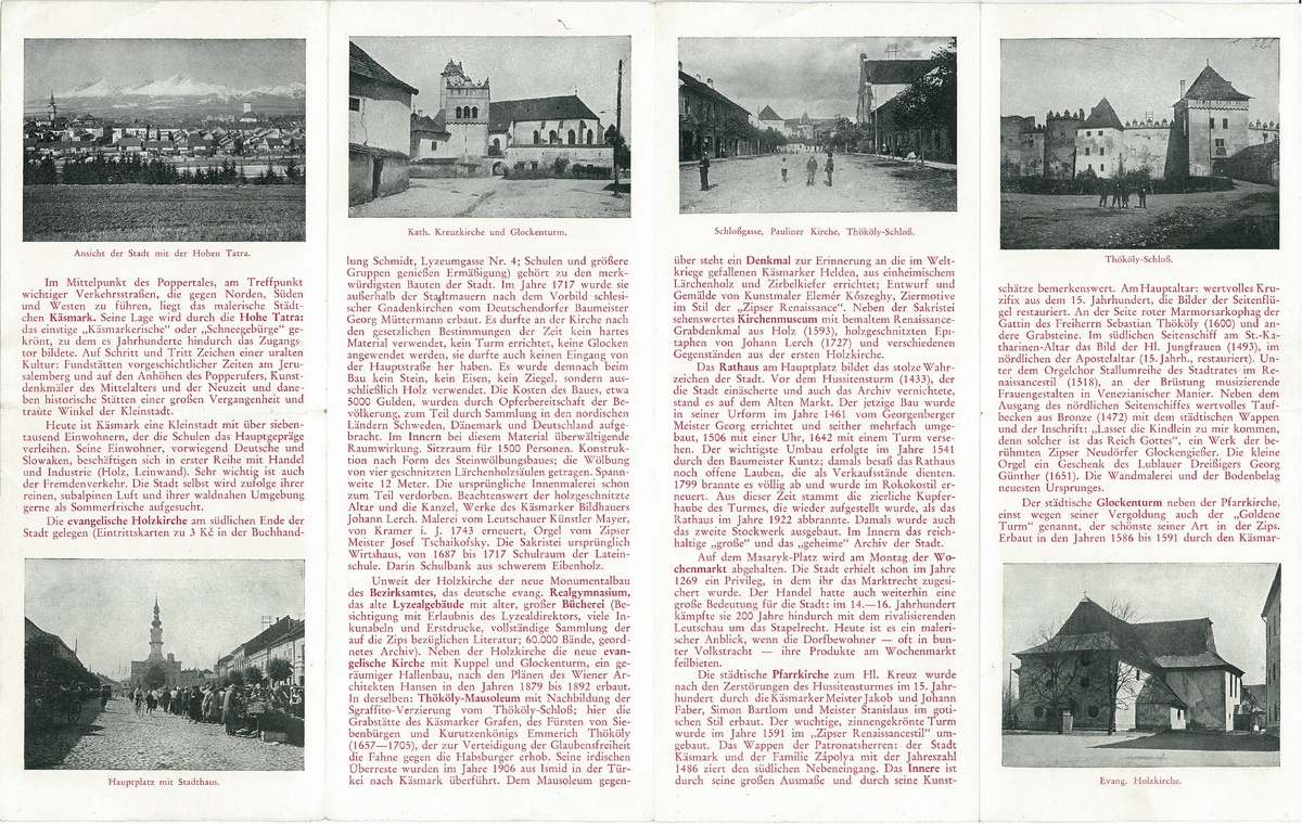 Propagačný materiál o Kežmarku z 30. rokov 20. stor. (foto: Múzeum v Kežmarku)