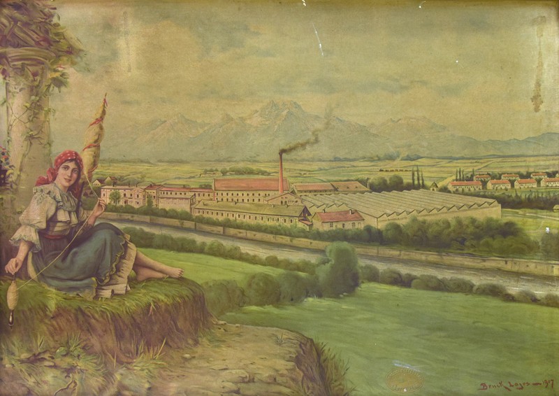Obraz Weinovej textilky (1907) - Múzeum v Kežmarku