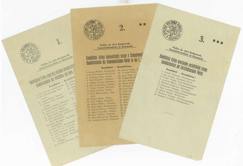 Kandidačné listiny volieb z roku 1927 (Múzeum v Kežmarku)