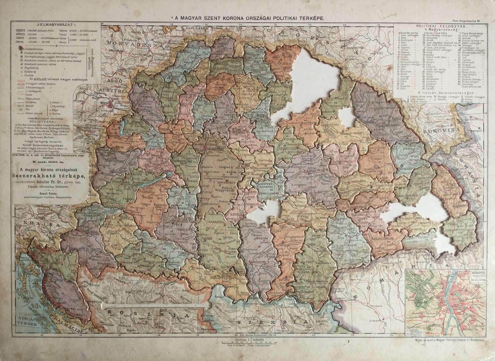 Puzzle mapa Uhorskej monarchie