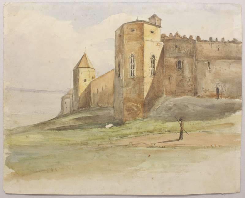 Ladislav Mednyánszky - Kežmarský hrad - Akvarel - Múzeum v Kežmarku