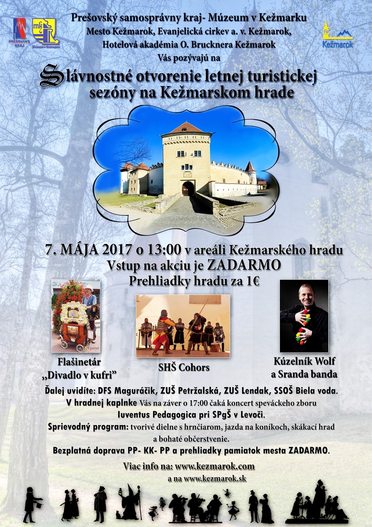 Plagát - Slávnostné otvorenie letnej turistickej sezóny na Kežmarskom hrade.