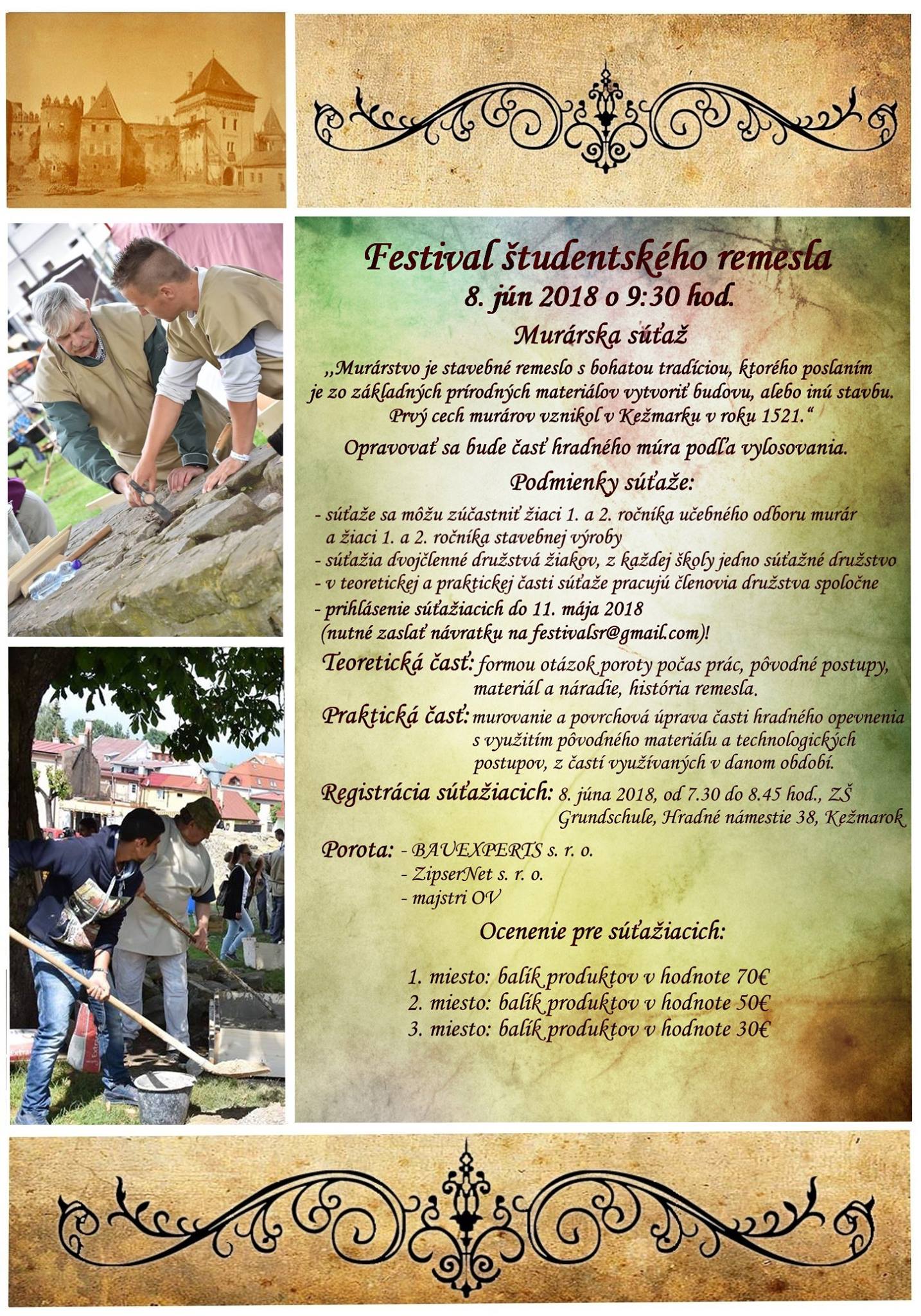 Festival študentského remesla - murárska súťaž študentov