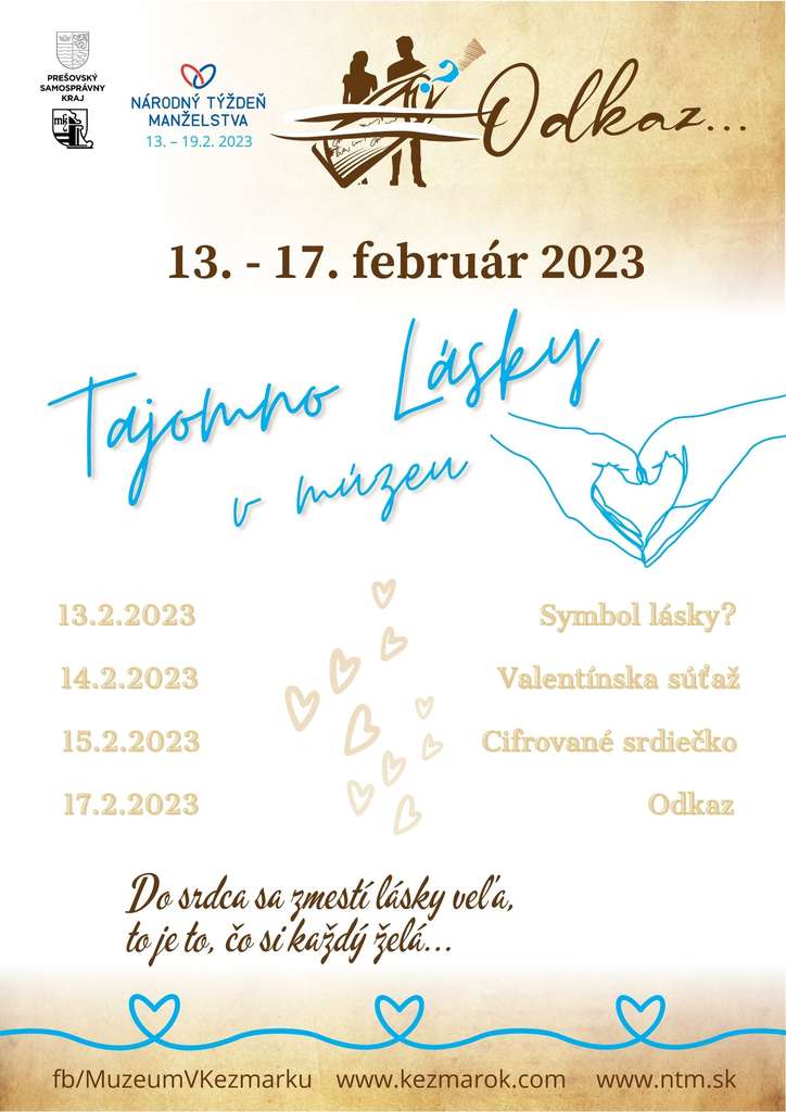 Tajomstvo lásky - Národný týždeň manželstva 2023 v Múzeu v Kežmarku - plagát